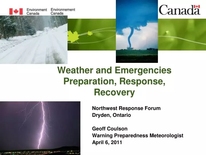 weather and emergencies preparation response recovery