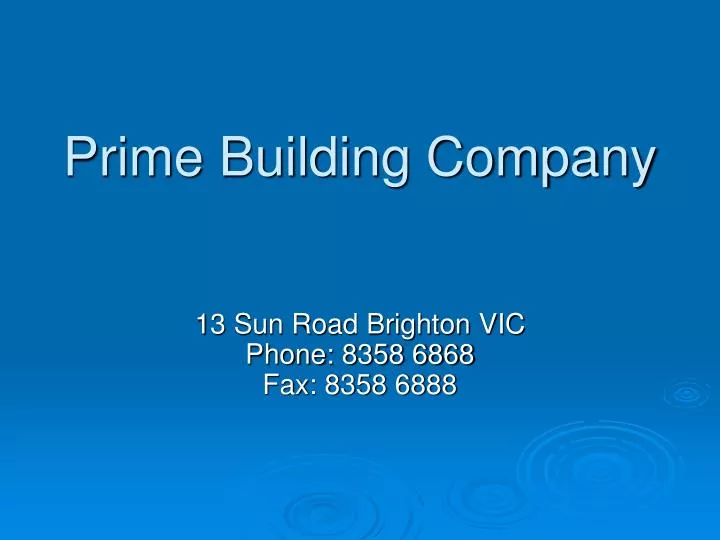 prime building company