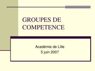 groupes de competence