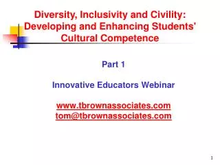 Part 1 Innovative Educators Webinar tbrownassociates tom@tbrownassociates