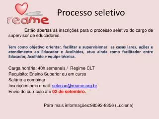 processo seletivo