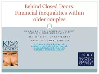 Behind Closed Doors: Financial inequalities within older couples