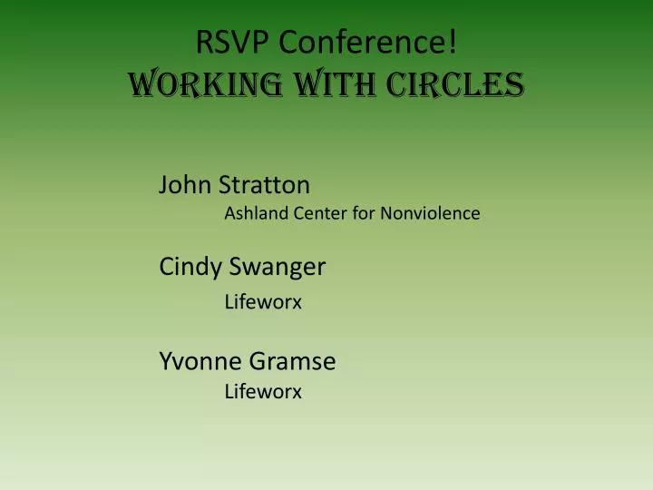 rsvp conference working with circles
