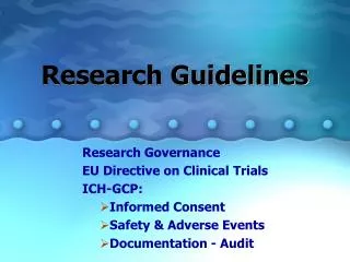 Research Guidelines
