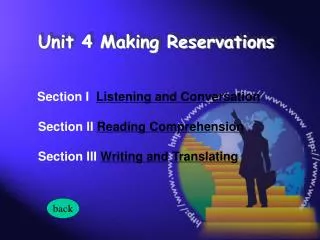 Section I Listening and Conversation Section II Reading Comprehension