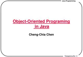 Object-Oriented Programing in Java