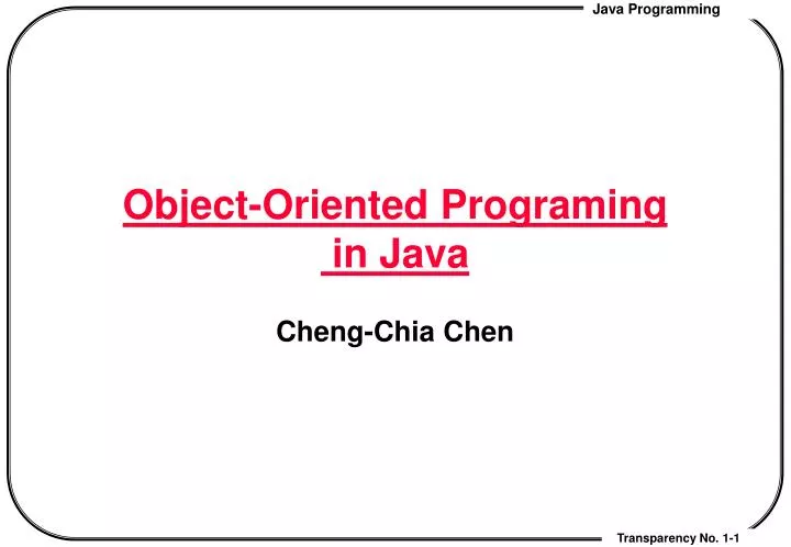 object oriented programing in java
