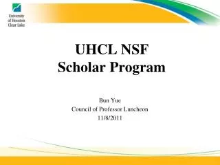 UHCL NSF Scholar Program