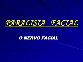 paralisia facial