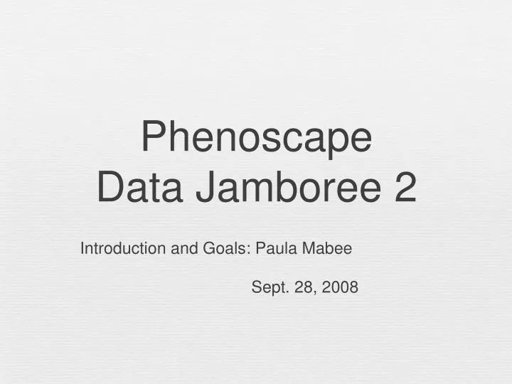 phenoscape data jamboree 2