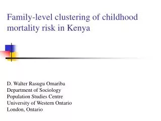 Family-level clustering of childhood mortality risk in Kenya
