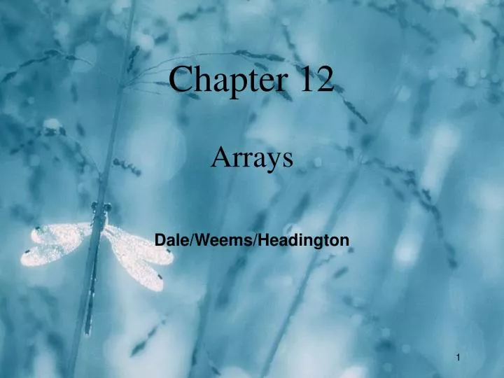 chapter 12 arrays