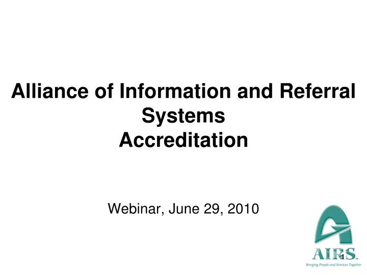 alliance of information and referral systems accreditation