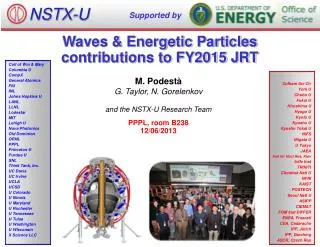 Waves &amp; Energetic Particles contributions to FY2015 JRT