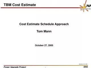 TBM Cost Estimate