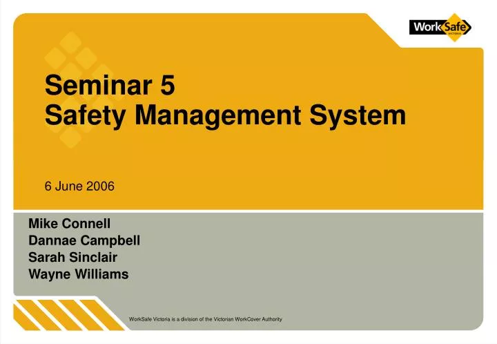 seminar 5 safety management system