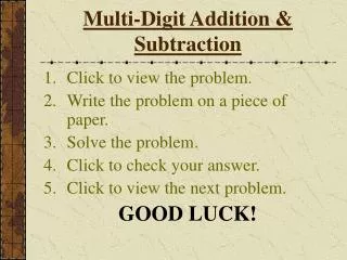 Multi-Digit Addition &amp; Subtraction