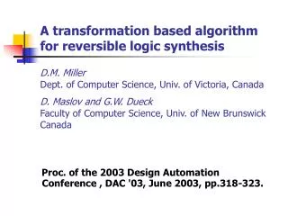 Proc. of the 2003 Design Automation Conference , DAC '03, June 2003, pp.318-323.
