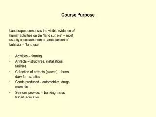 Course Purpose