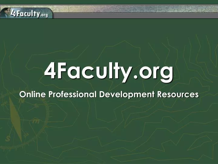 4faculty org online professional development resources