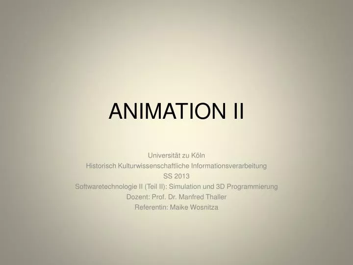 animation ii