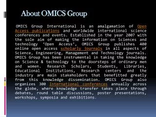 About OMICS Group