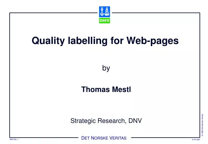 quality labelling for web pages