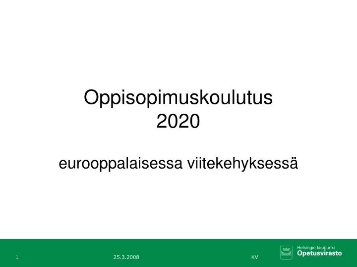 oppisopimuskoulutus 2020