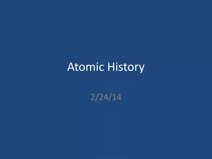 atomic history