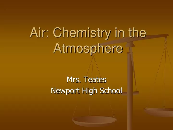 air chemistry in the atmosphere