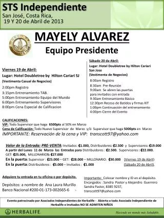 Viernes 19 de Abril: Lugar: Hotel Doubletree by Hilton Cariari SJ