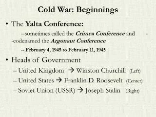 Cold War: Beginnings