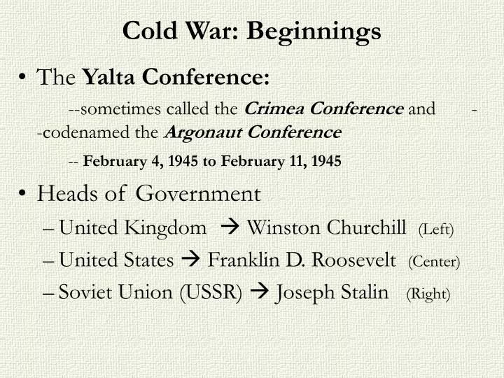 cold war beginnings