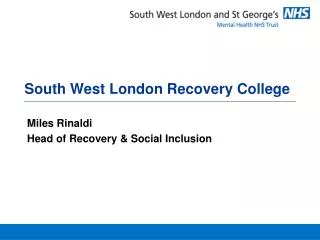 South West London Recovery College