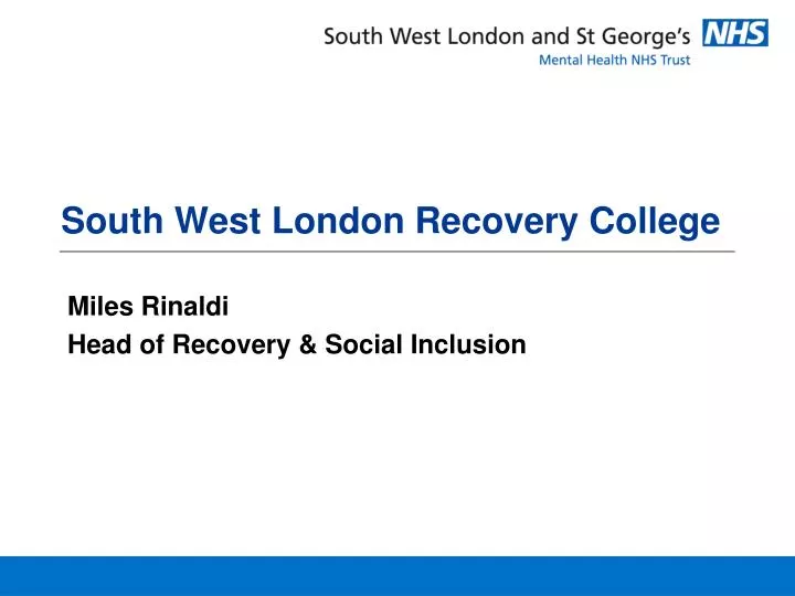 south west london recovery college