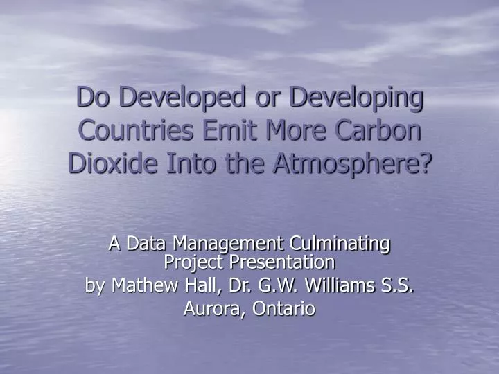 do developed or developing countries emit more carbon dioxide into the atmosphere