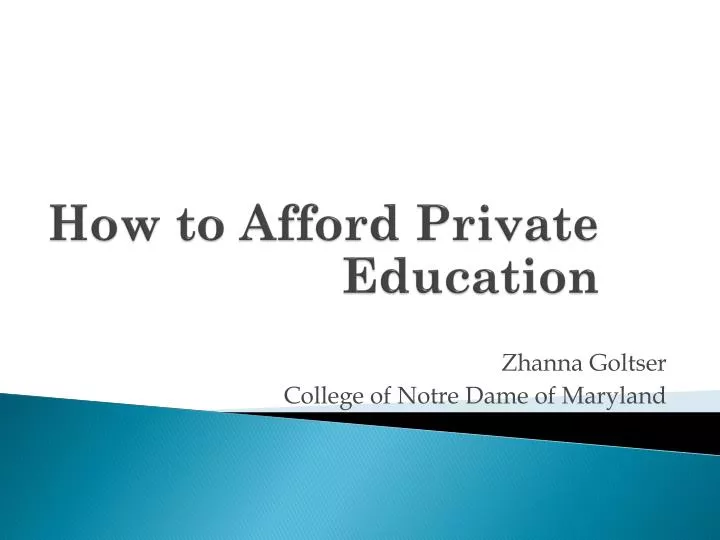 how to afford private education