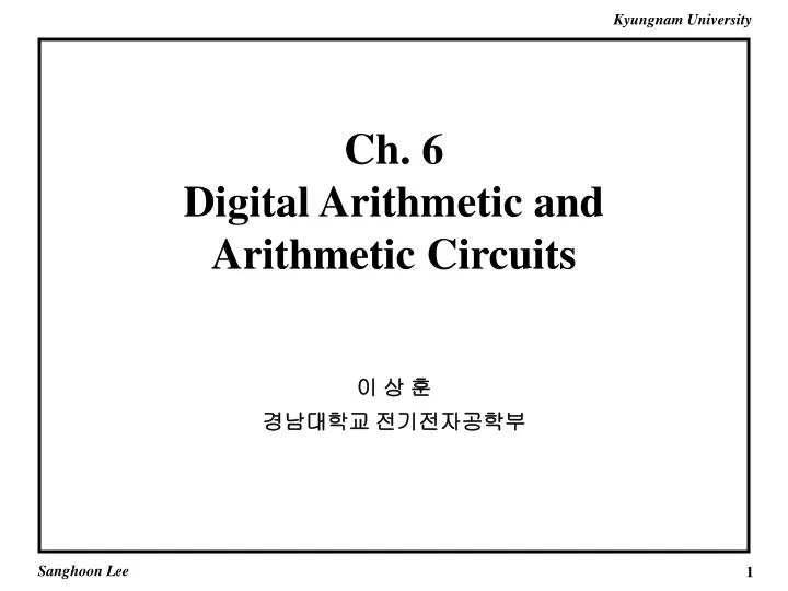 ch 6 digital arithmetic and arithmetic circuits