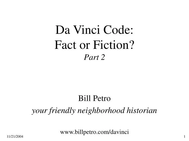 da vinci code fact or fiction part 2
