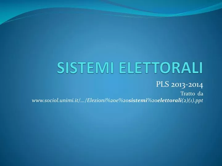 sistemi elettorali
