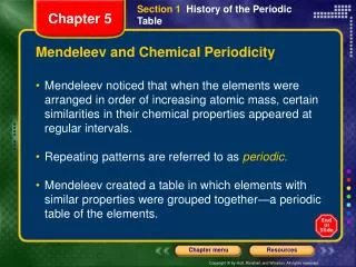 Mendeleev and Chemical Periodicity