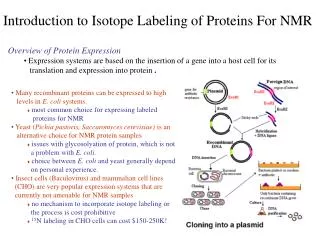 Overview of Protein Expression
