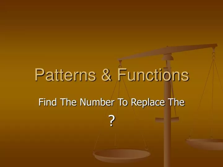 patterns functions