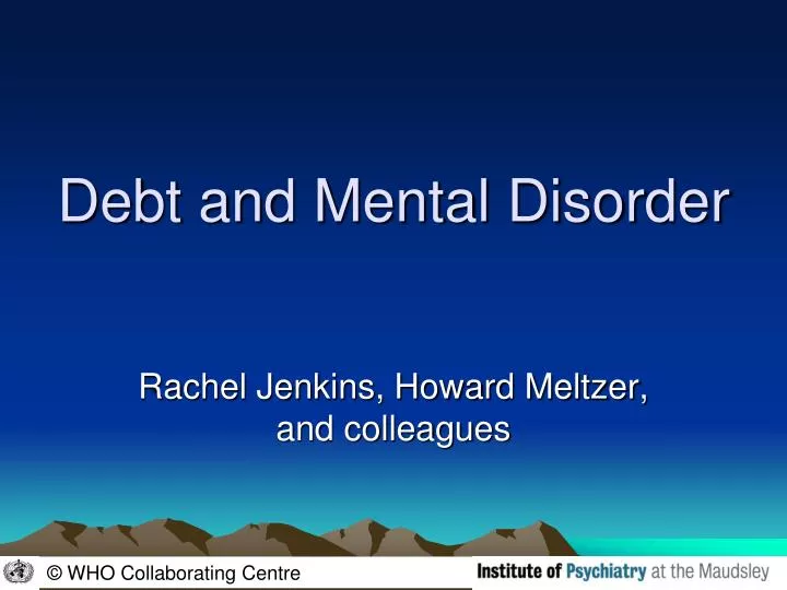 debt and mental disorder