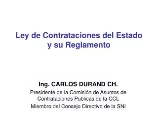 ley de contrataciones del estado y su reglamento