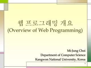 overview of web programming