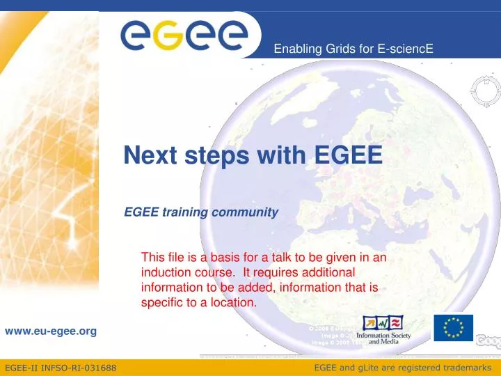 next steps with egee