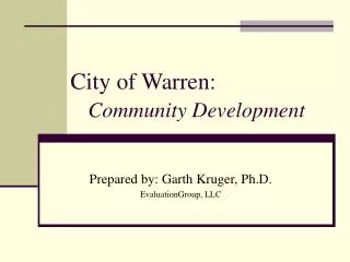 City of Warren: Community Development