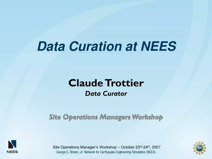 data curation at nees