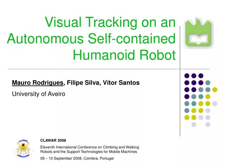visual tracking on an autonomous self contained humanoid robot
